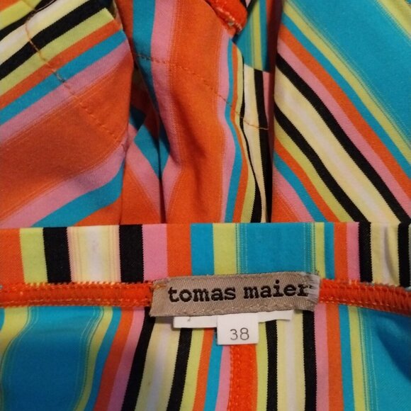 Tomas‎ Maier Swim Striped Pull On Shorts Size 38 Multicolor Beachy Summer - Picture 3 of 3